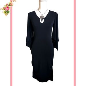 🧡 Max Studio Black Angel Slit Sleeve Dress XS